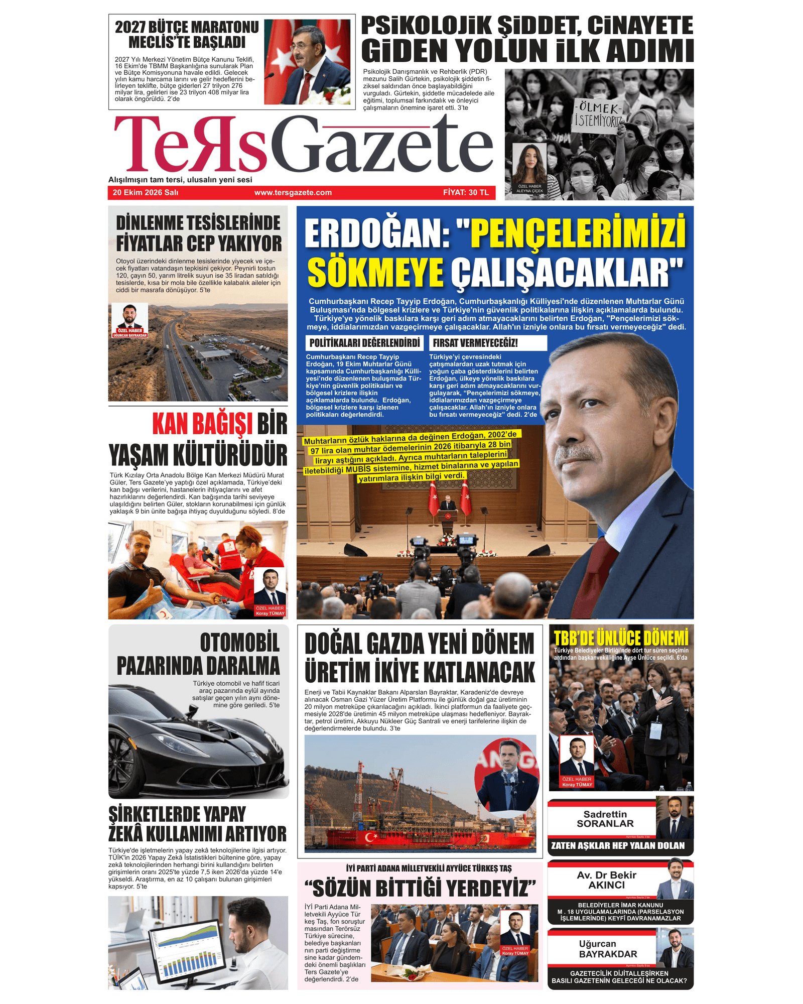 TERS GAZETE 20 EKİM 2026