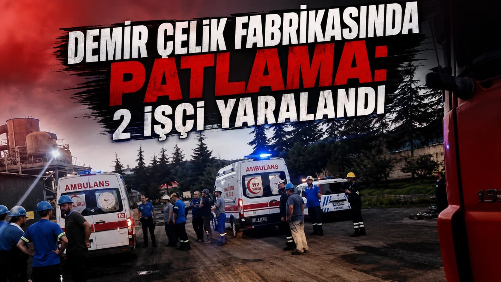 DEMİR ÇELİK FABRİKASINDA PATLAMA: 2 İŞÇİ YARALANDI