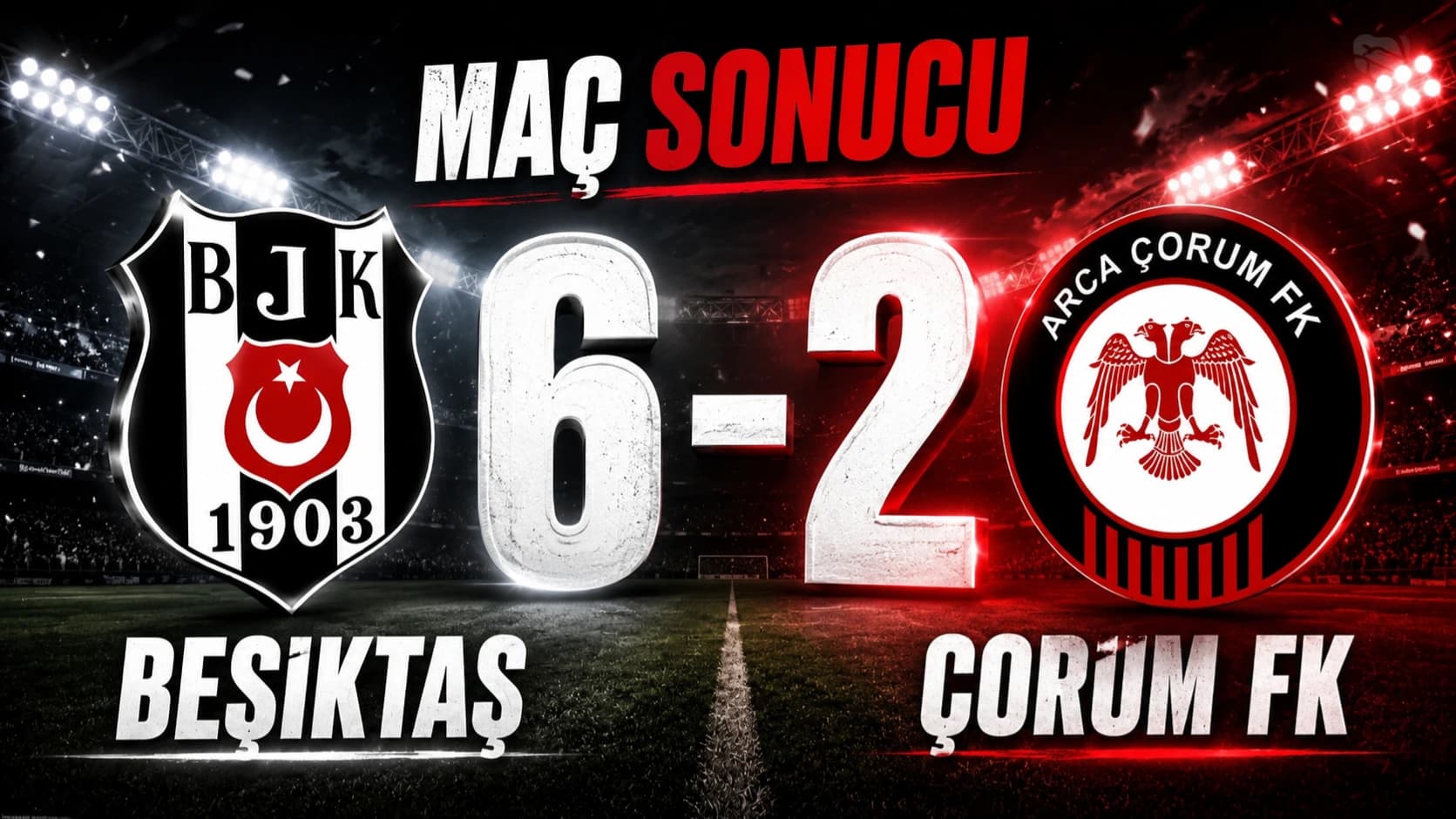 Beşiktaş’tan Çorum FK karşısında gol yağmuru