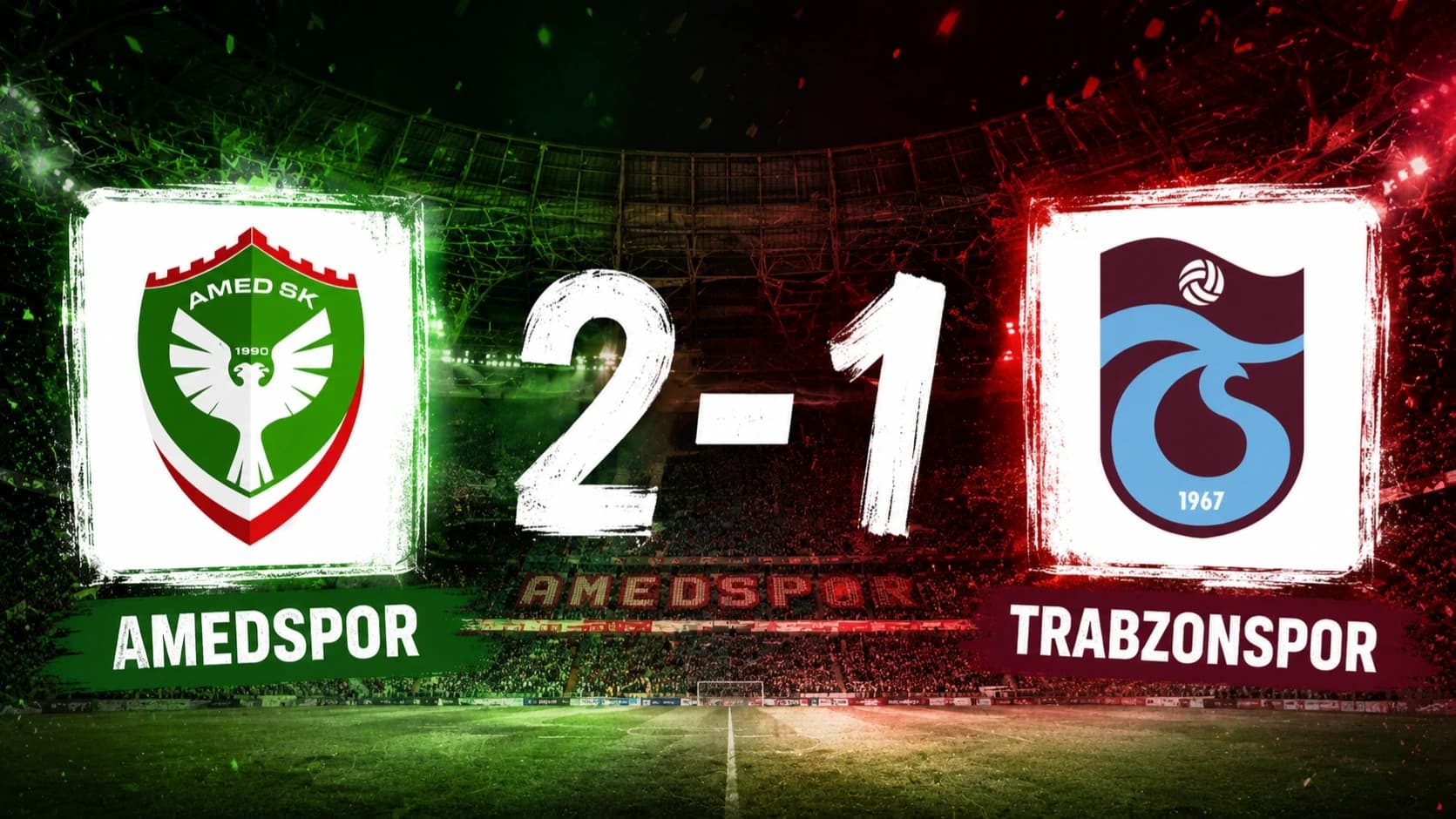 Amedspor, Trabzonspor'u 2-1 mağlup etti