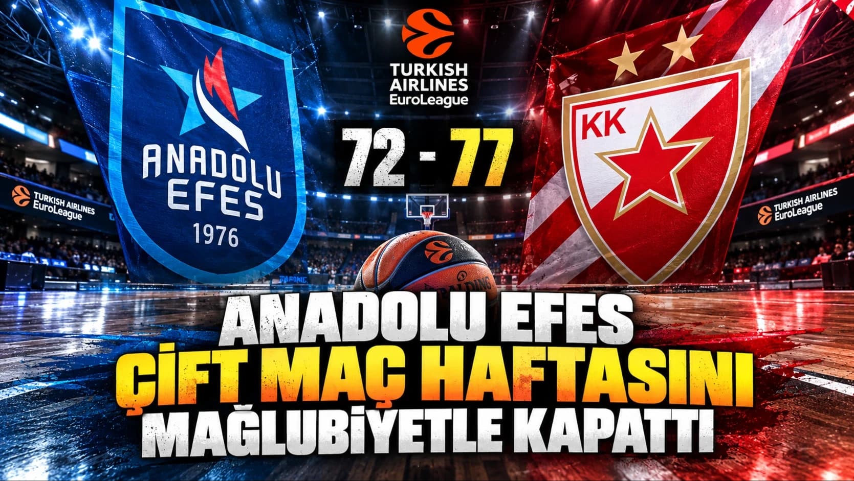 Anadolu Efes çift maç haftasını mağlubiyetle kapattı