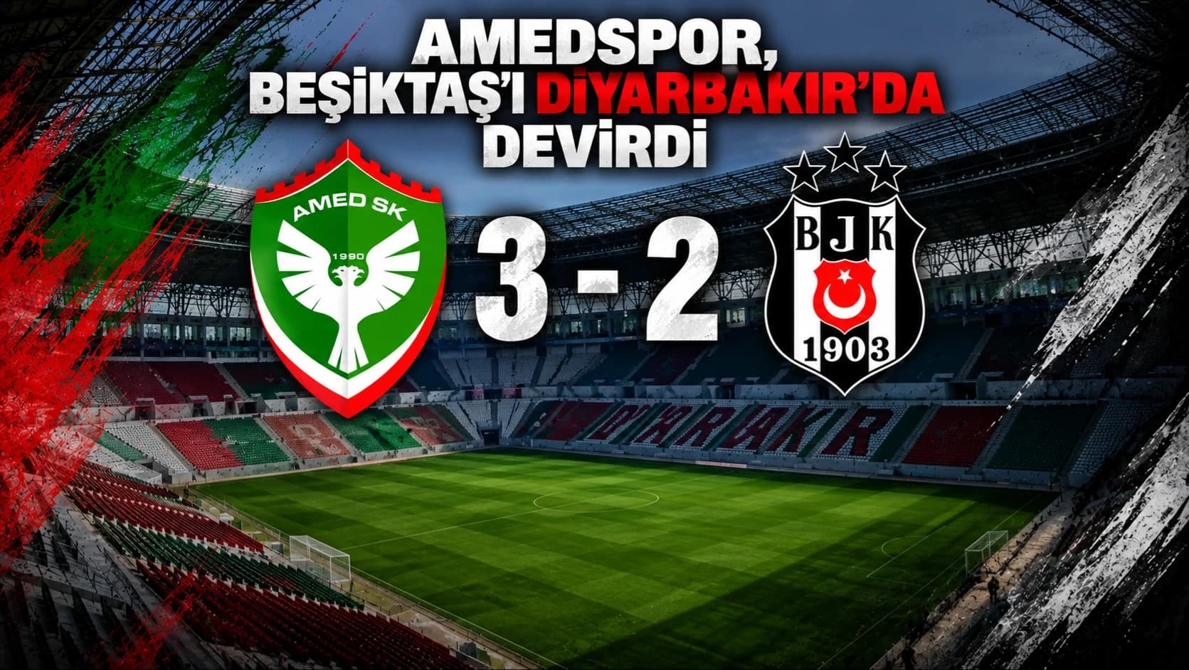Amedspor, Beşiktaş’ı Diyarbakır’da devirdi