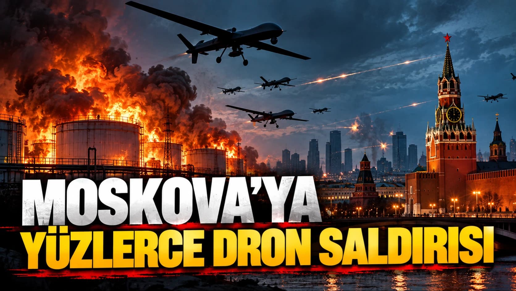 Ukrayna'dan Rusya'ya dev dron saldırısı: Gökyüzünde 900 dron