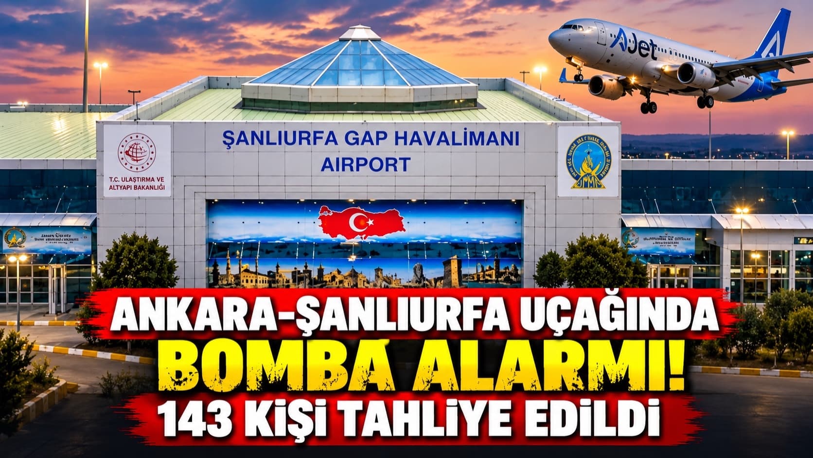 Ankara-Şanlıurfa uçağında bomba alarmı! 143 kişi tahliye edildi