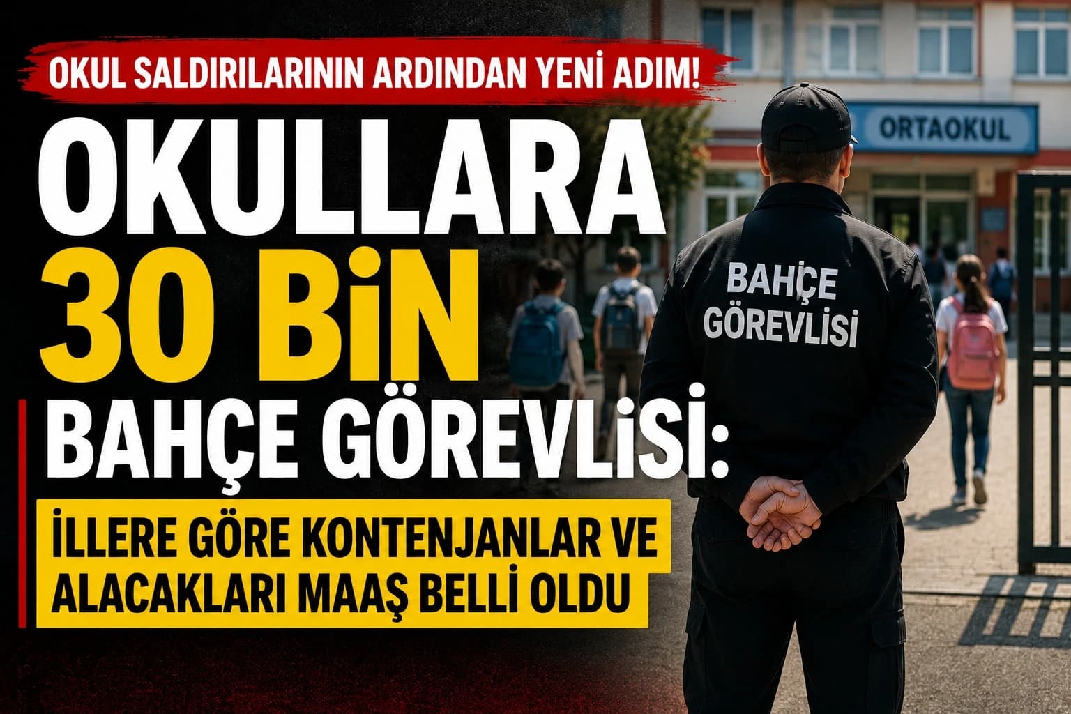 OKULLARA 30 BİN BAHÇE GÖREVLİSİ: İLLERE GÖRE KONTENJANLAR VE ALACAKLARI MAAŞ BELLİ OLDU