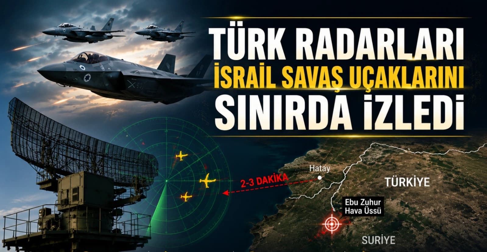 TÜRK RADARLARI İSRAİL SAVAŞ UÇAKLARINI SINIRDA İZLEDİ