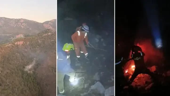 ANTALYA'NIN KEMER İLÇESİNDE ÇIKAN YANGIN KONTROL ALTINA ALINDI