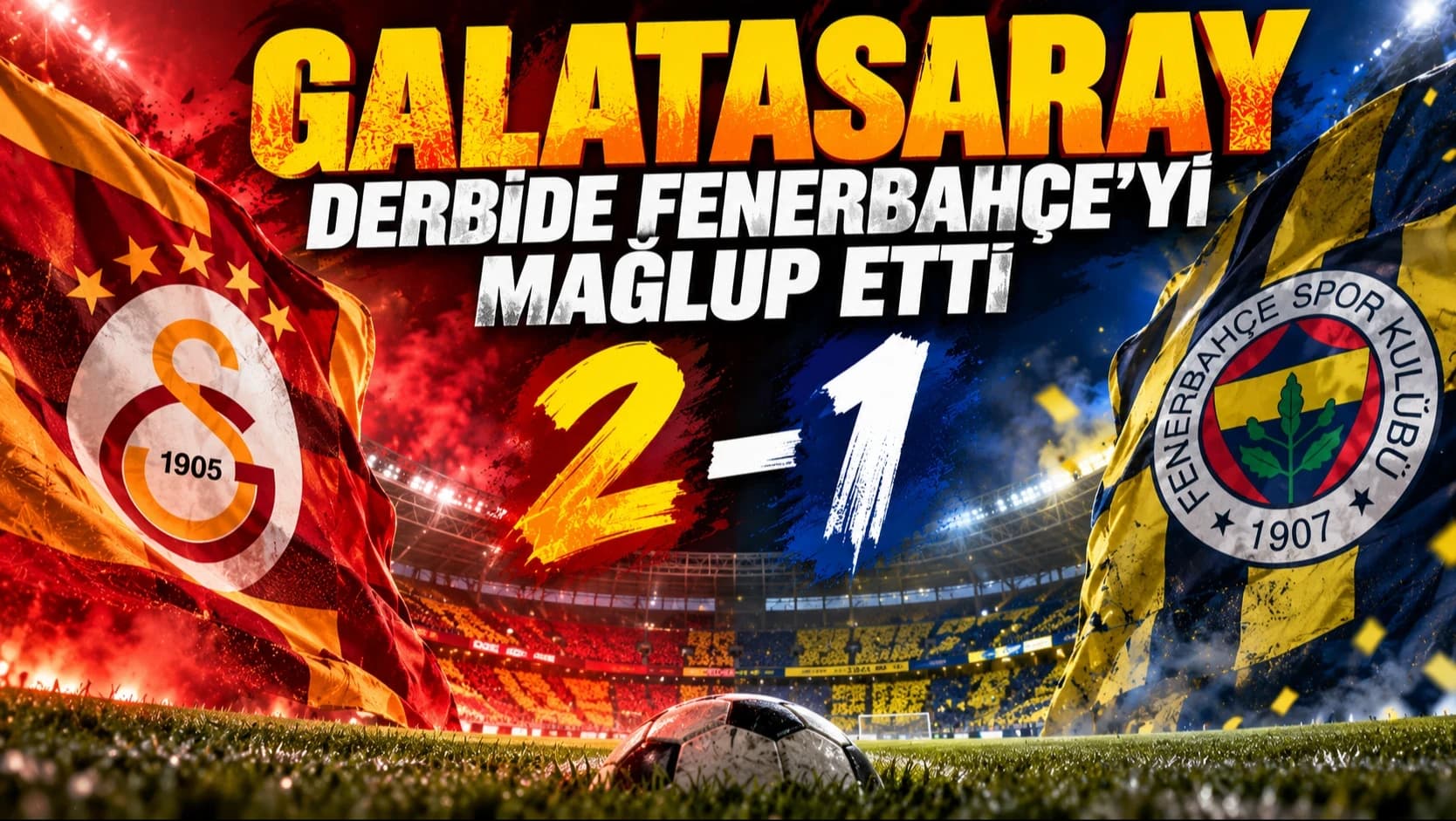 Galatasaray, derbide Fenerbahçe'yi 2-1 mağlup etti