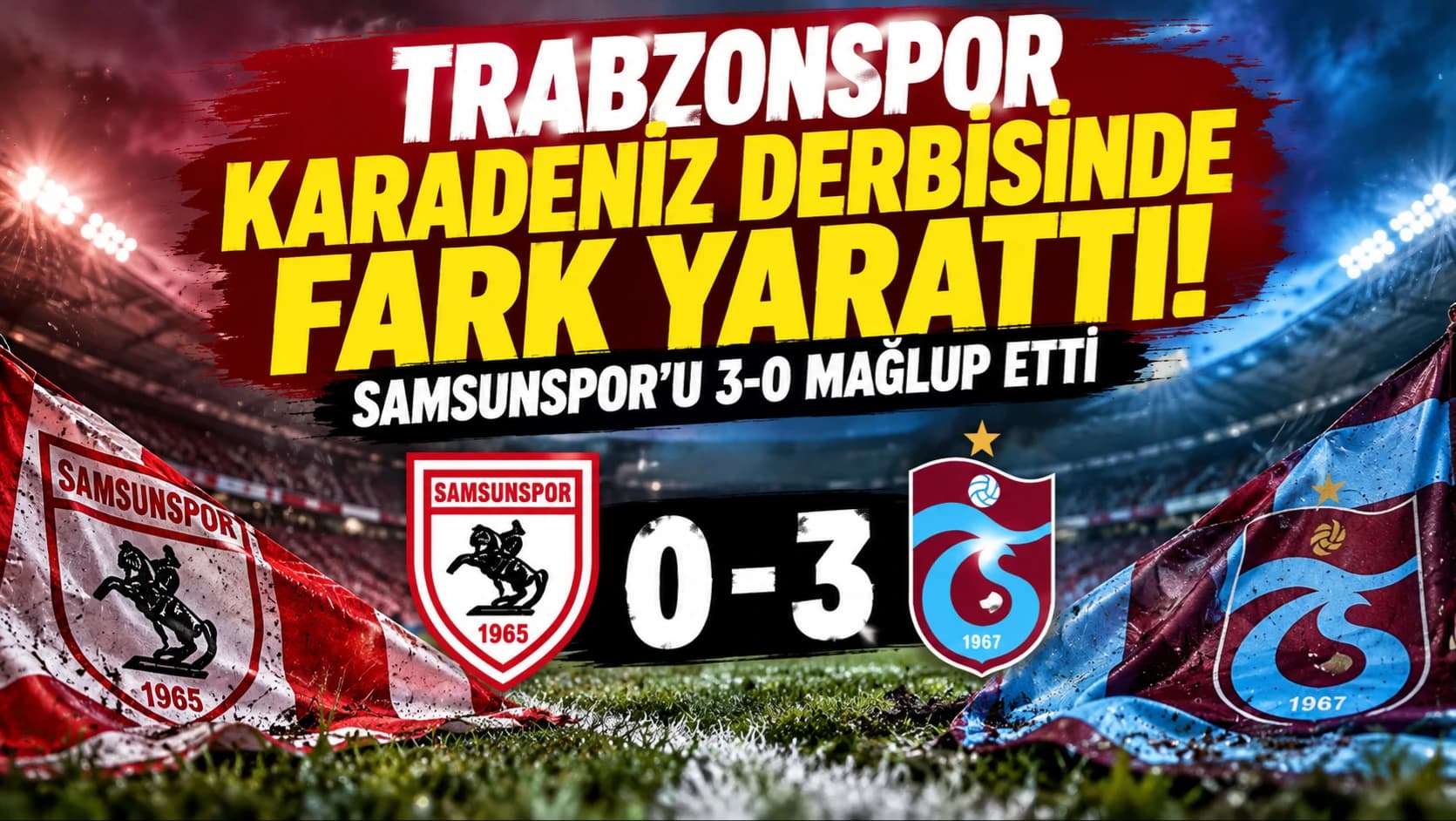 Trabzonspor, Karadeniz derbisinde Samsunspor'u 3-0 mağlup etti
