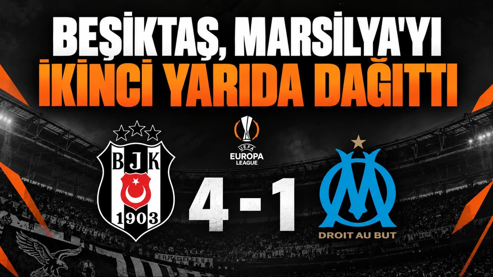 Beşiktaş, Marsilya'yı ikinci yarıda dağıttı