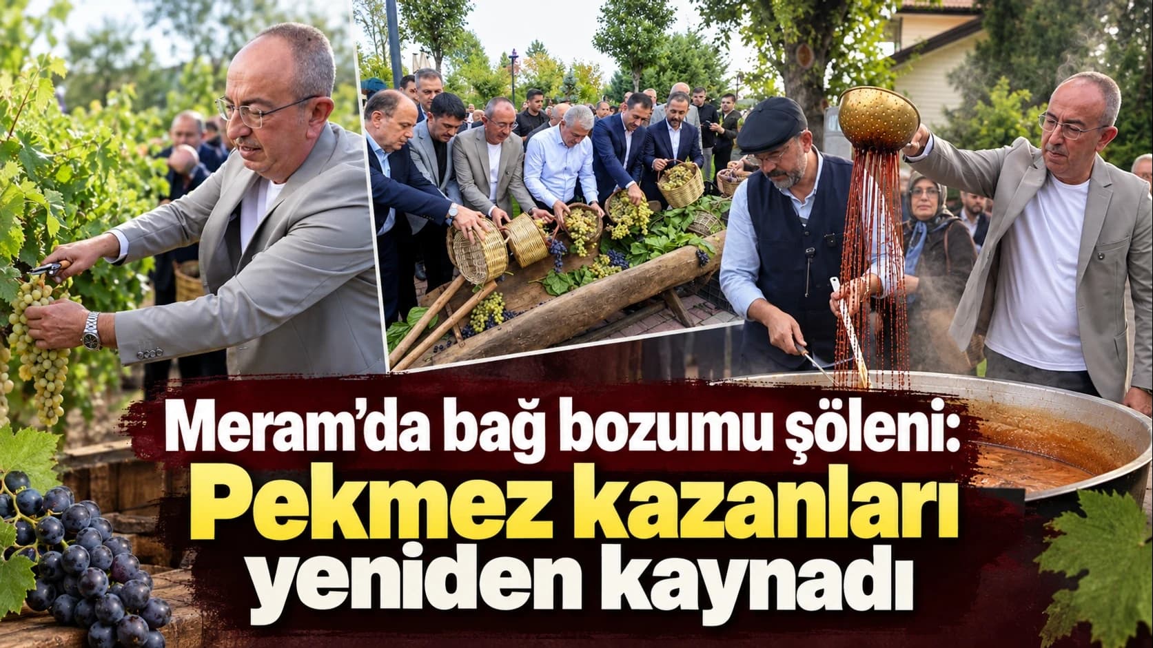 Meram’da bağ bozumu şöleni: Pekmez kazanları yeniden kaynadı