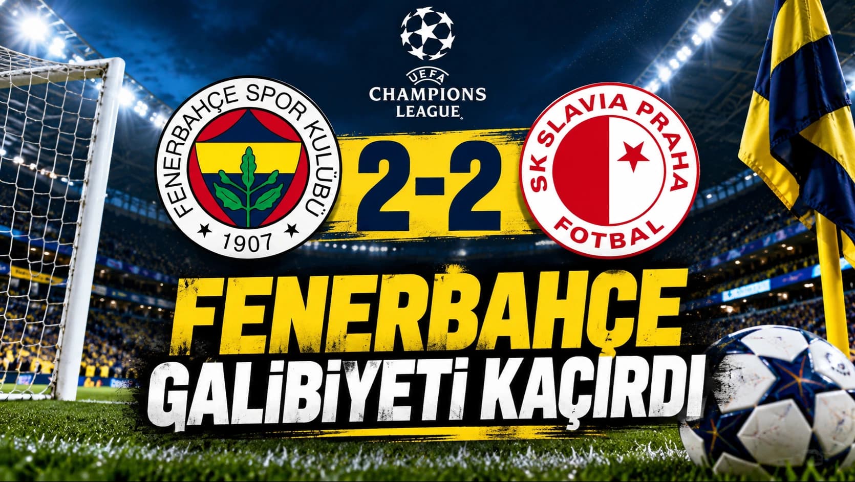 Fenerbahçe, Slavia Prag karşısında iki farklı üstünlüğünü koruyamadı: 2-2