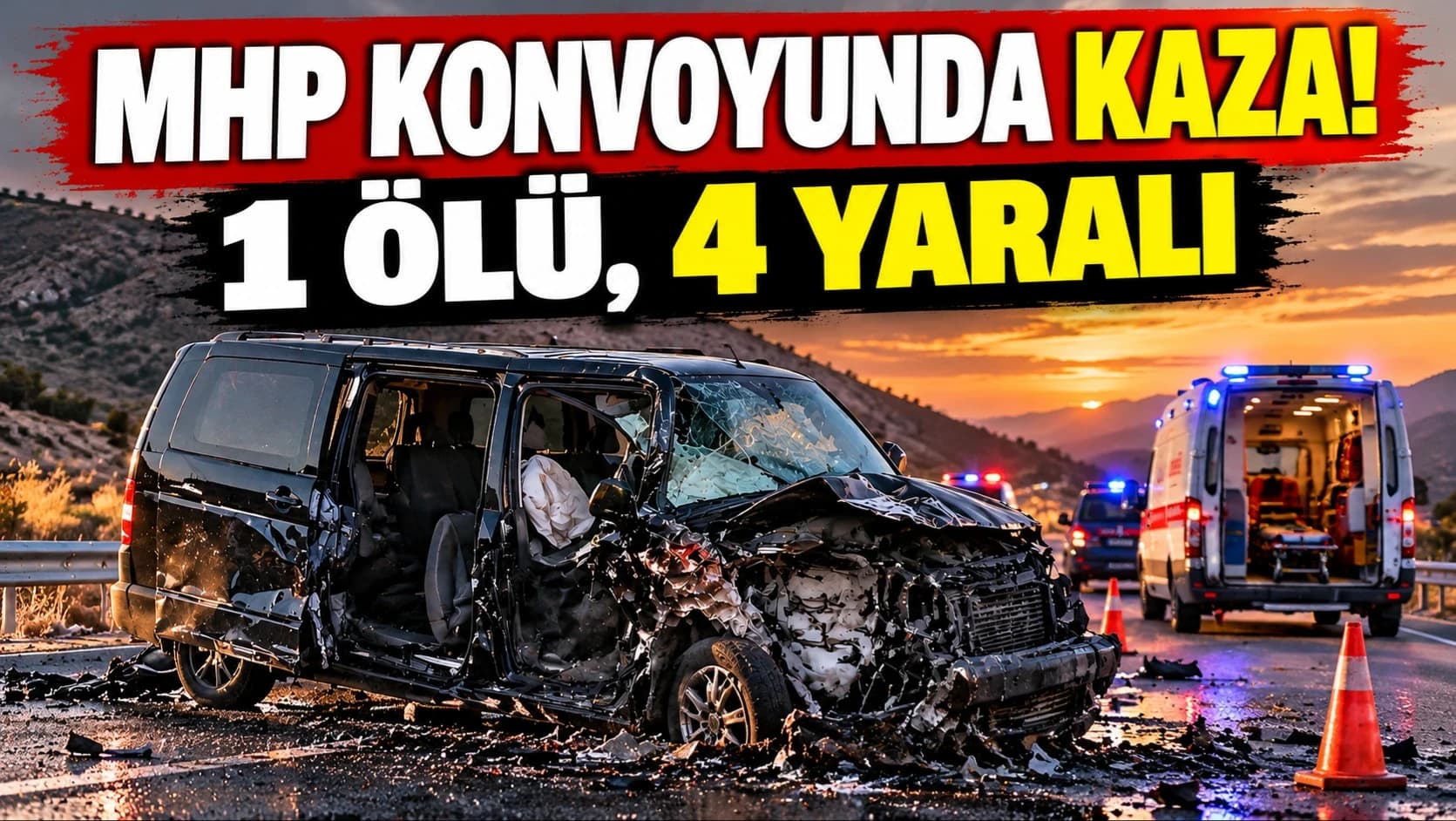 Kahramanmaraş'ta MHP konvoyunda kaza: 1 ölü, 4 yaralı
