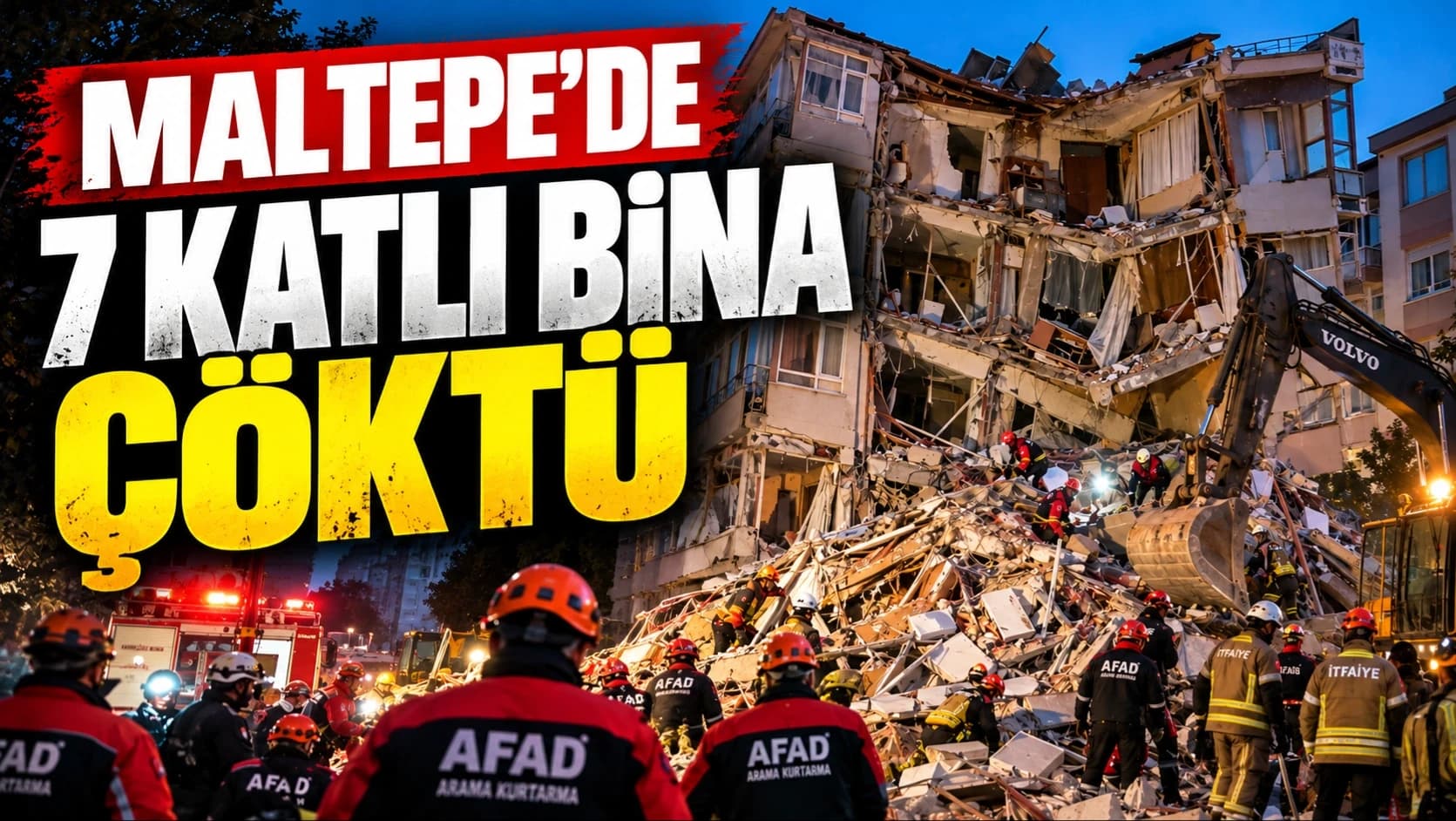 Maltepe'de 7 katlı bina çöktü