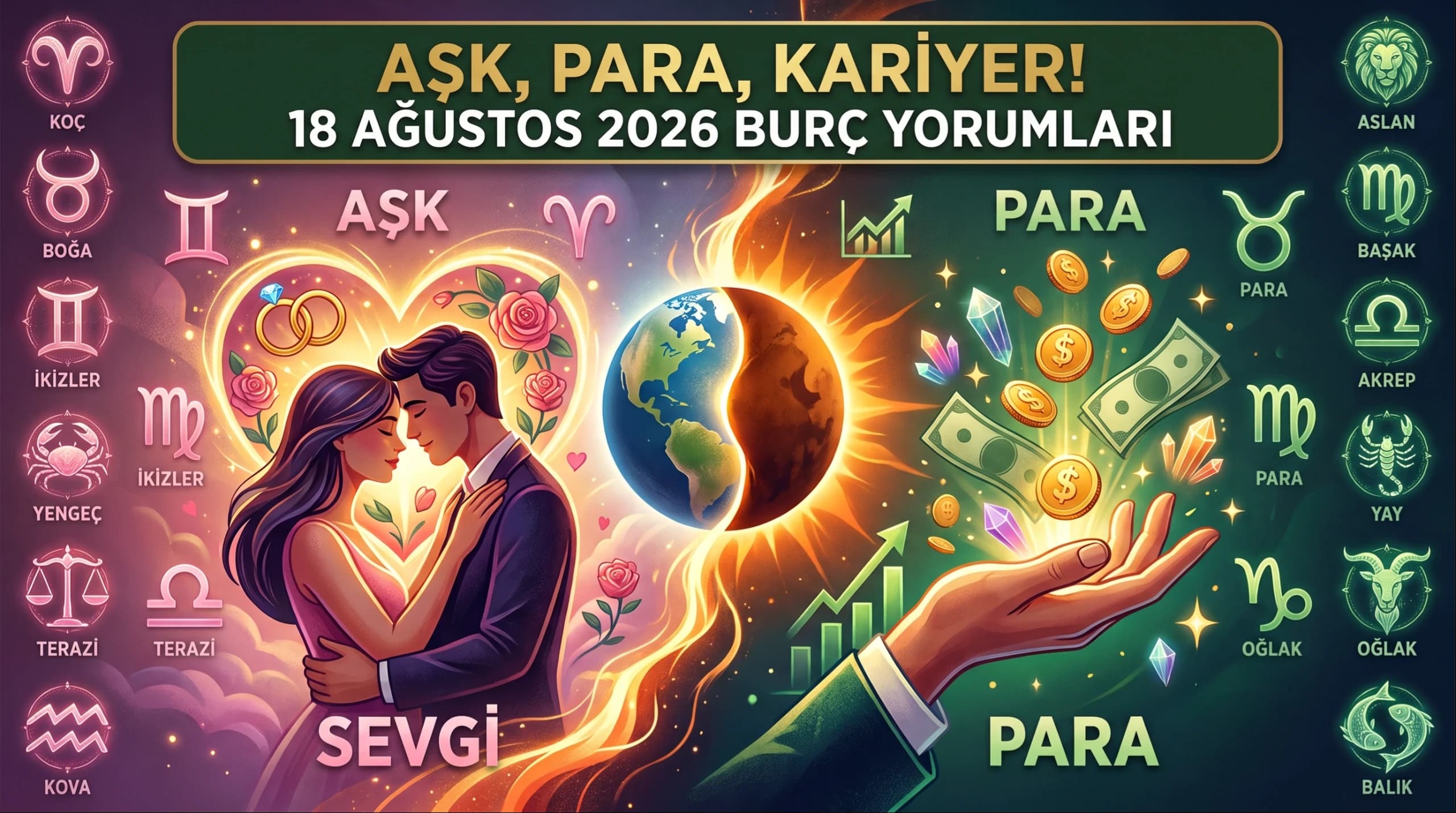 AŞK, PARA, KARİYER! 18 AĞUSTOS 2026 BURÇ YORUMLARI