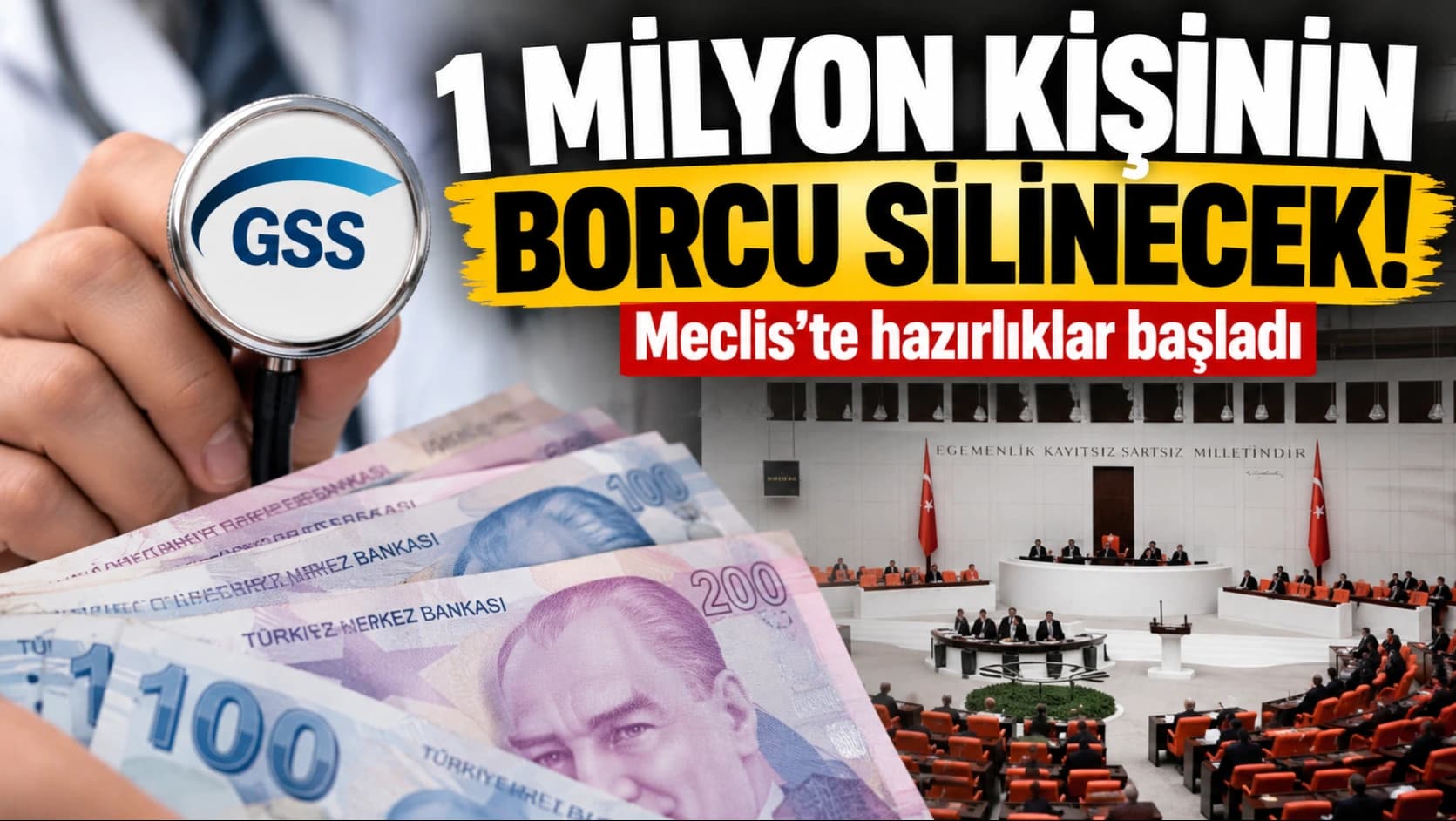 1 milyon kişinin GSS prim borcu silinebilir