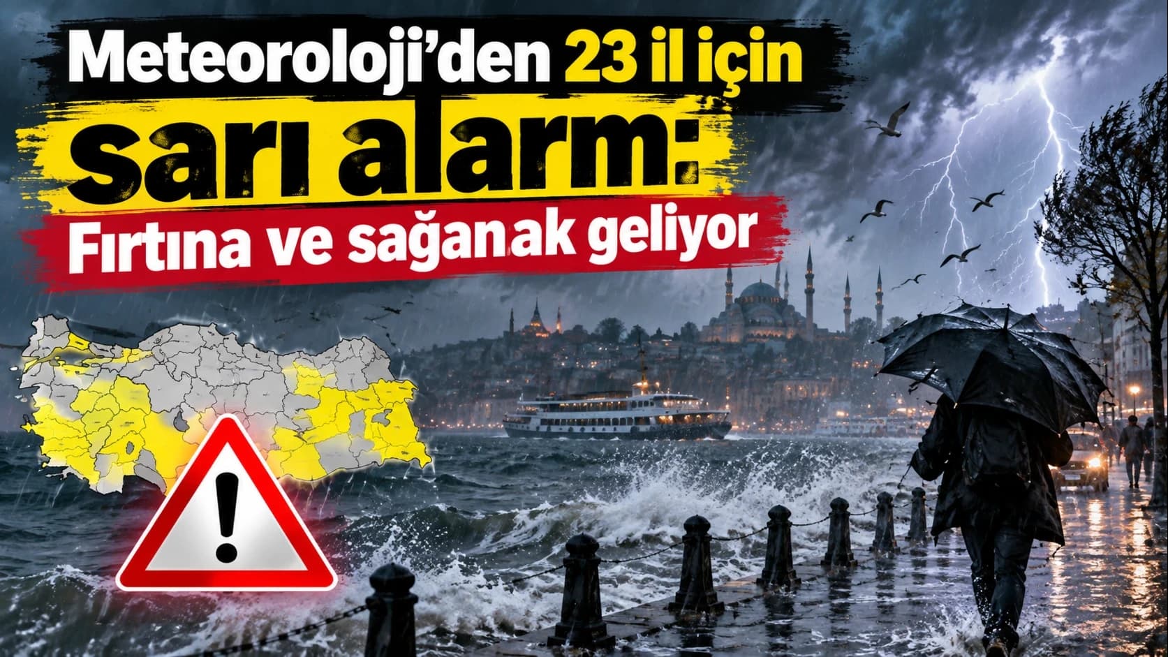 Meteoroloji’den 23 il için sarı alarm: Fırtına ve sağanak geliyor