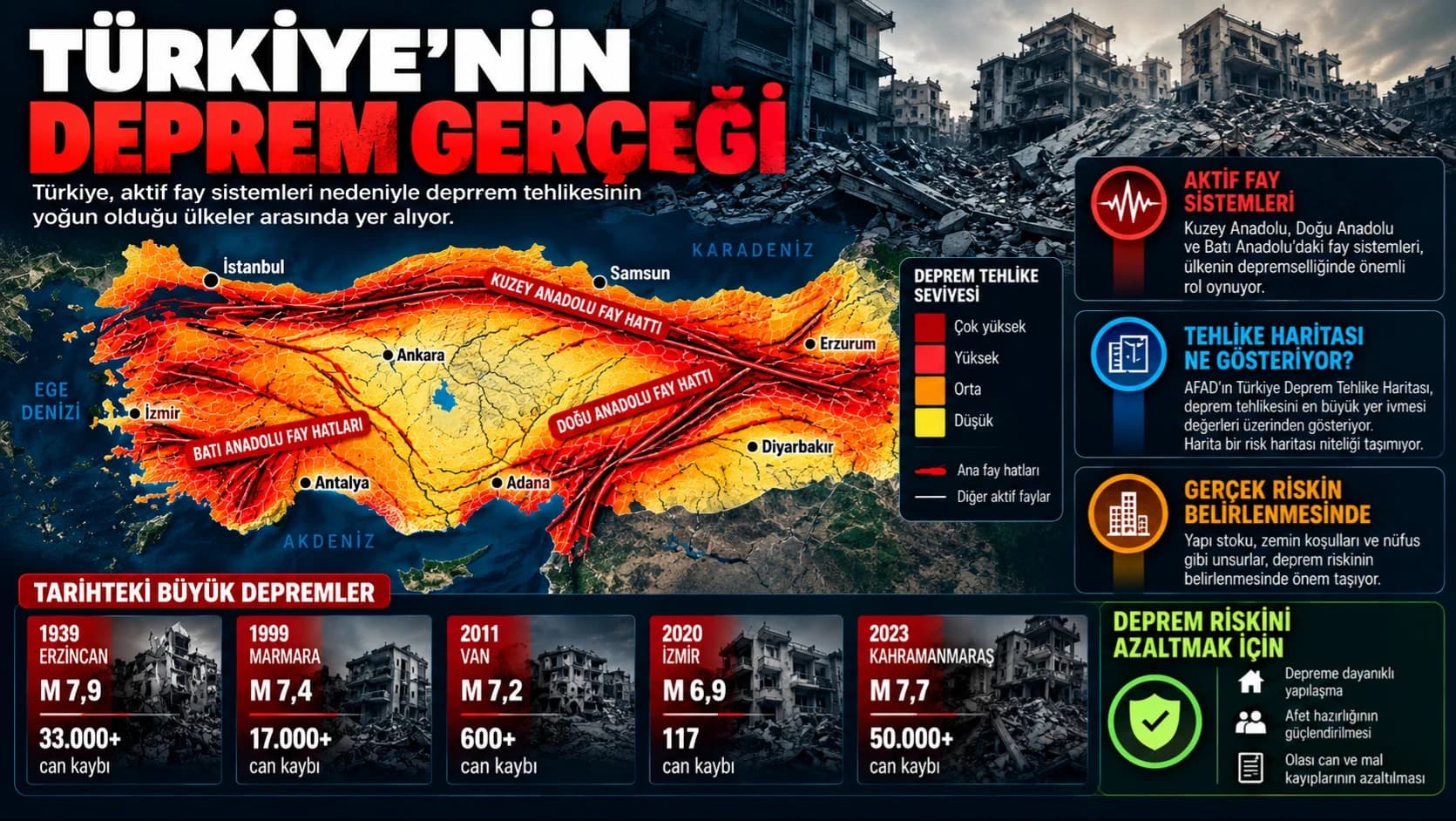 Türkiye’nin deprem gerçeği: Faylar ülkenin dört bir yanına uzanıyor