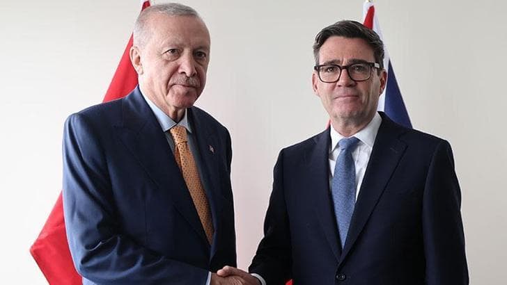 Cumhurbaşkanı Erdoğan, İngiltere Başbakanı Burnham ile bir araya geldi