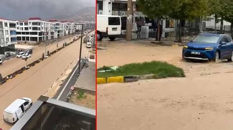 Diyarbakır’da sağanak; cadde ve sokaklar göle döndü