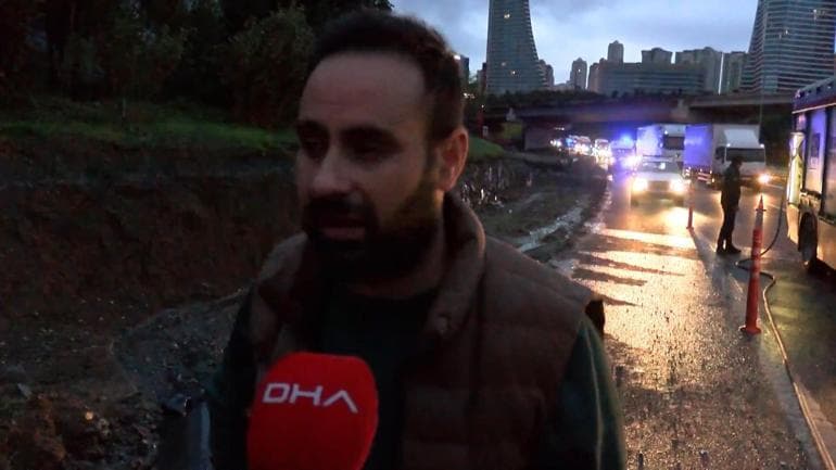 Ümraniye'de hafif ticari araç alev alev yandı